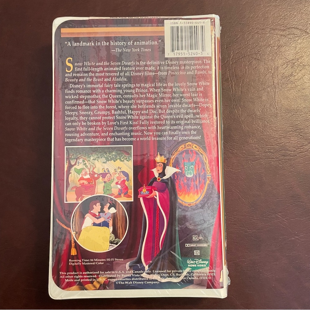 Snow White and the Seven Dwarfs -FactorySealedVHS Disney Masterpiece Collection - Picture 5 of 5